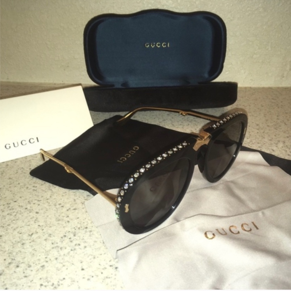 Gucci Crystal foldable Sunglasses